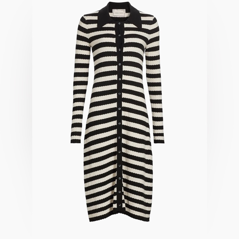 Chic Striped Long Sleeve Dress